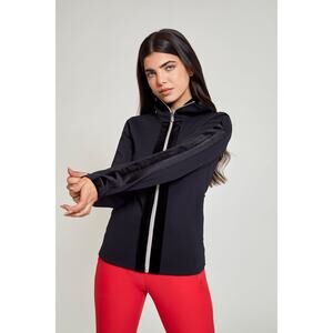NWOT My Sunday Ski RIBBED ZIP UP MID LAYER - BLACK